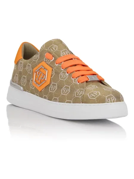 Sneakersy Philipp Plein skórzane zielone
