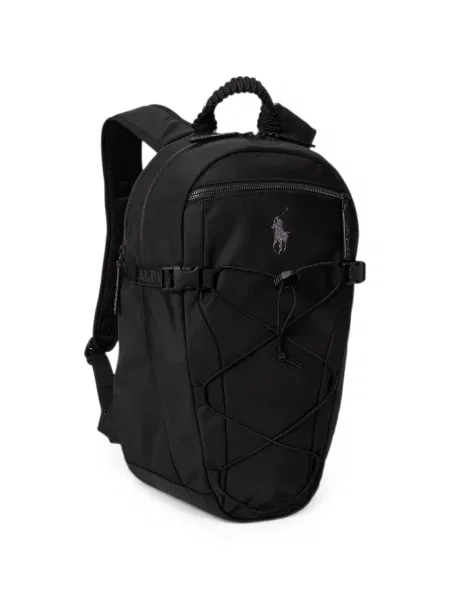 Semišový kostkovaný batoh Polo Ralph Lauren černý