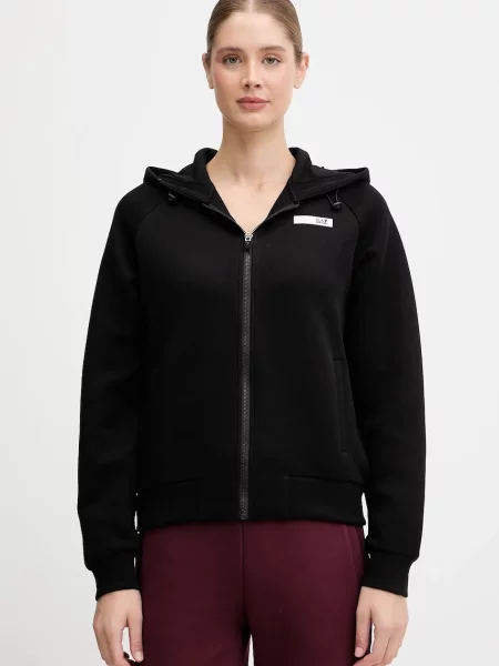Emporio Armani bluză cu glugă uni negru