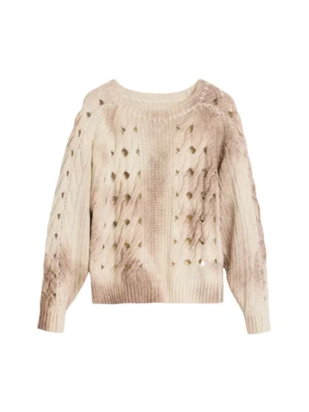 Džemper Desigual s okruglim izrezom smeđa