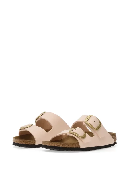 Кожени сандали Birkenstock без ток с катарама розово
