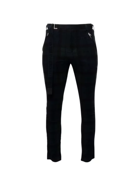 Pantaloni Sacai de catifea cord în carouri negru