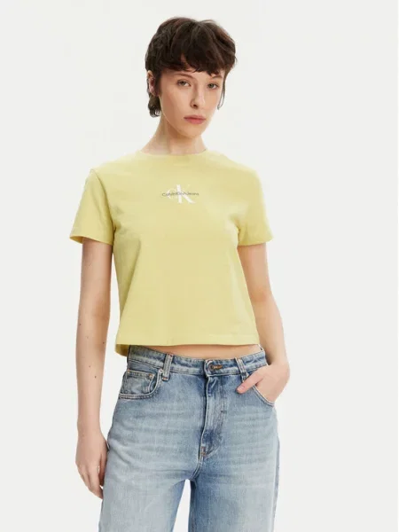 Calvin Klein Jeans Marškinėliai Monologo geltona