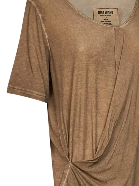 Tricou Uma Wang asimetric drapate maro