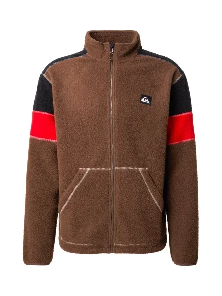 QUIKSILVER Funkcionalna jopa iz flisa CLEAN COAST BLO čokolada / rdeča / črna rjava