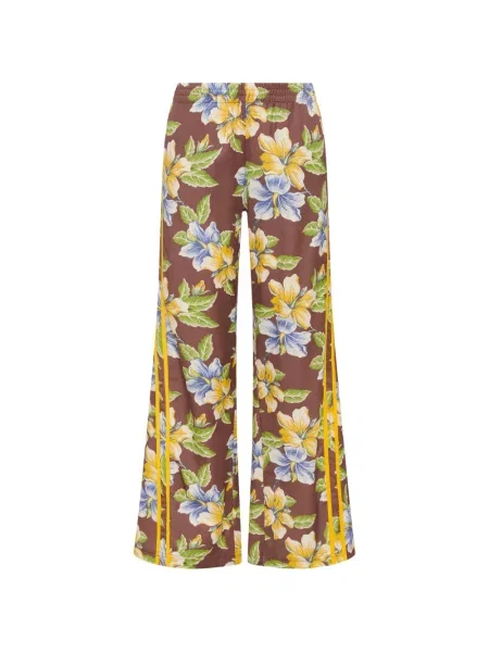 Pantaloni The Upside cu dungi cu imagine alergare maro