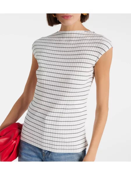 Top Sportmax cu dungi alb