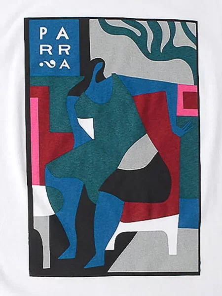 Tricou By Parra cu imagine alb