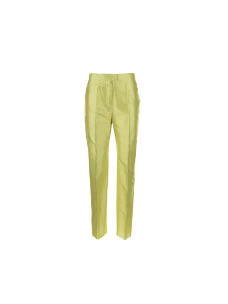 Spodnie Max Mara Studio z wysoką talią żółte