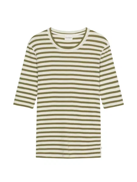 Tricou Closed cu dungi cu decolteu rotund verde