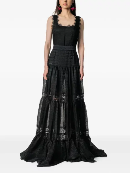 Rochie maxi Miau By Clara Rotescu din dantelă negru