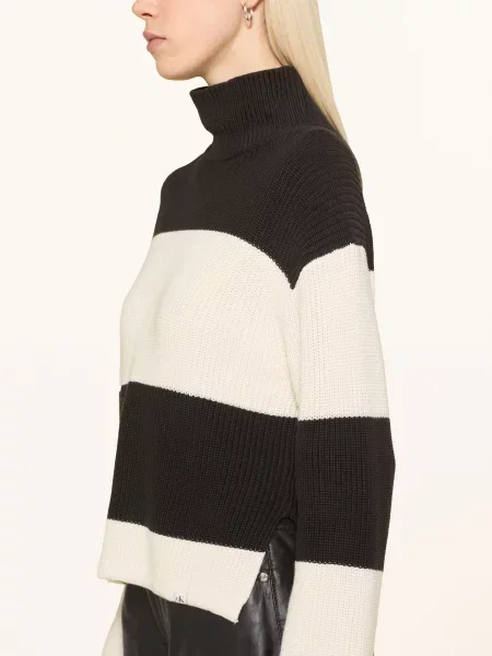 Calvin Klein Jeans sweter ciepły z półgolfem czarny