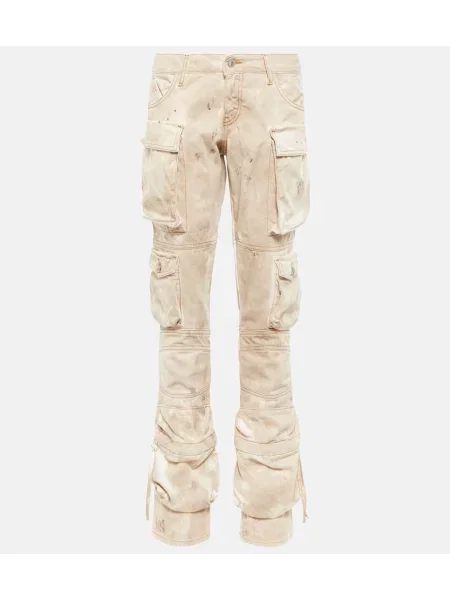 Pantaloni cargo The Attico cu talie joasă bej