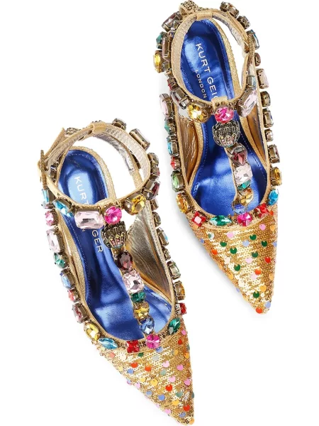 Kurt Geiger London szpilki Belgravia C T-Bar Court złota