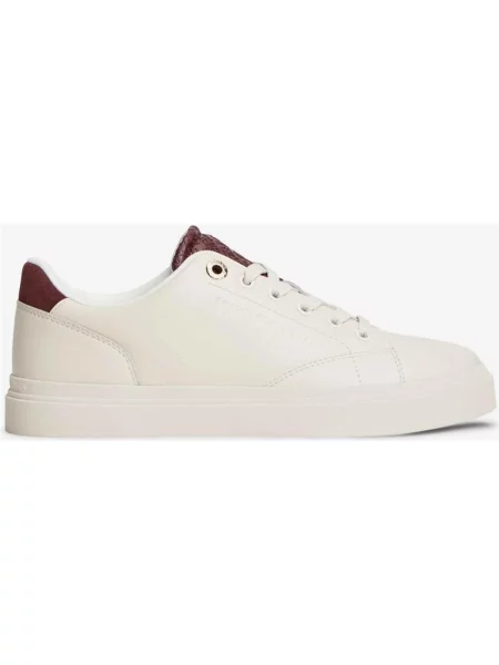 Buty do biegania Tommy Hilfiger Feminine Cupsole Monogram beżowy bordowy 36 białe