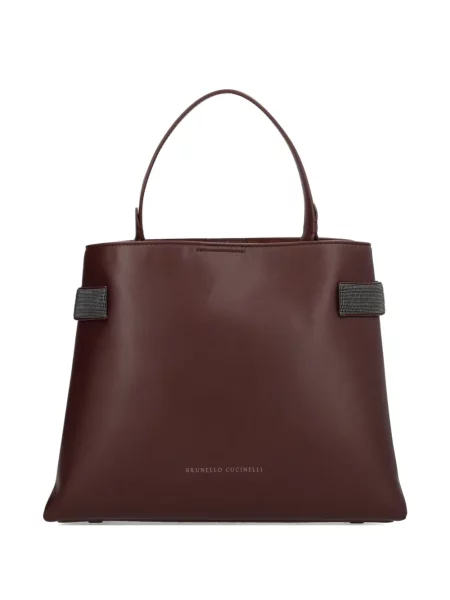 Geantă de mână Brunello Cucinelli cu autograf roșu