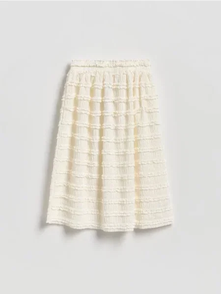 Reserved Структурована максі-спідниця кремовий 