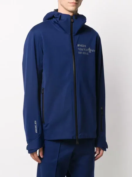Kurtka Moncler Grenoble z nadrukiem niebieska