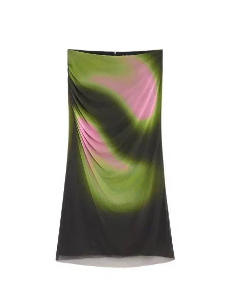 Desigual Fustă oliv / roz negru