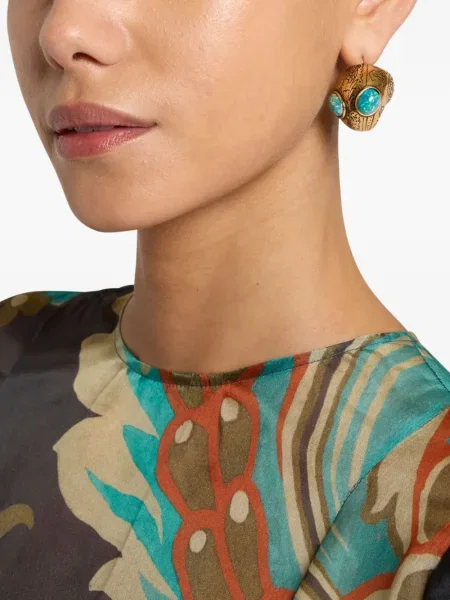 Cercei Etro cu model floral auriu
