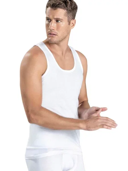 Мужская однотонная майка біла