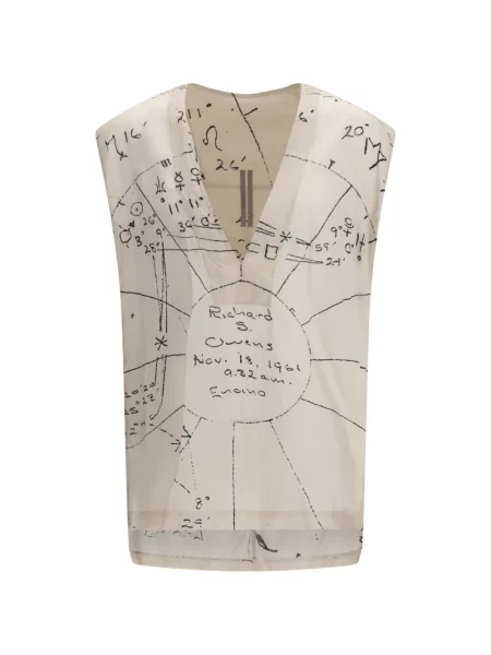 Риза Rick Owens с принт с V-образно деколте