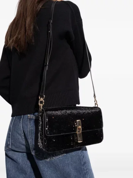 Malá kabelka Furla s flitry černá