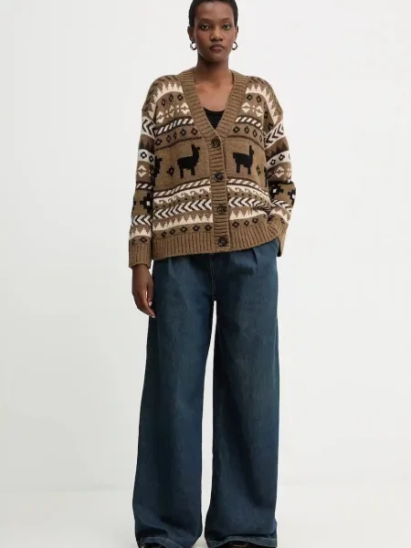 Кардиган з вовною Weekend Max Mara OVATTA зелений