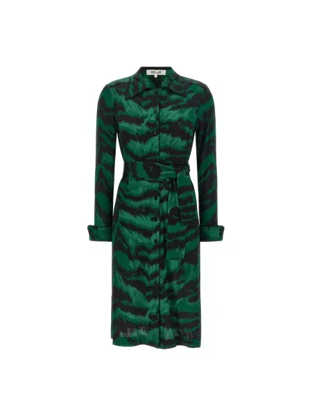Sukienka koszulowa Diane Von Furstenberg zielona