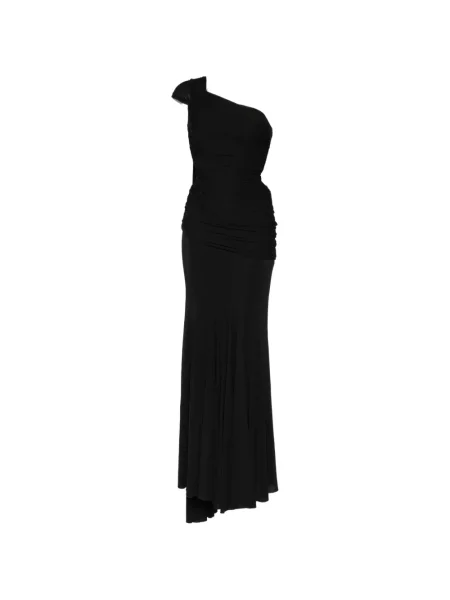 Rochie Herve L. Leroux asimetrică drapată negru