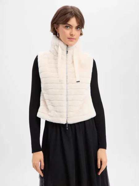 Monari kamizelka ze sztucznego futra Kobiety Sztuczne włókno jednolity 36 biały
