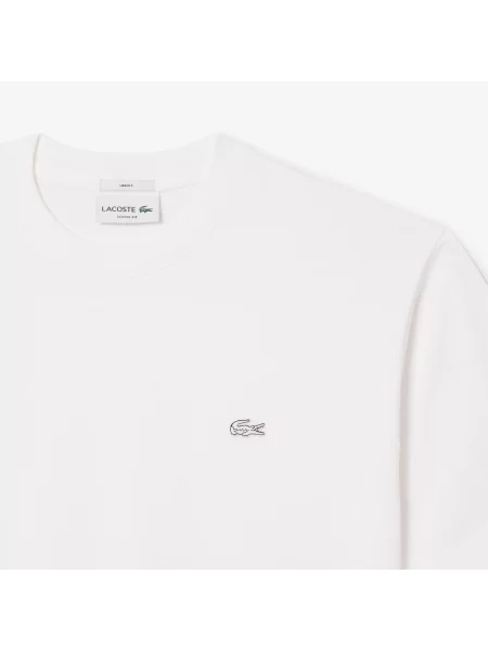 Lacoste T-Shirt Unisex Z Okrągłym Dekoltem Loose Fit biały