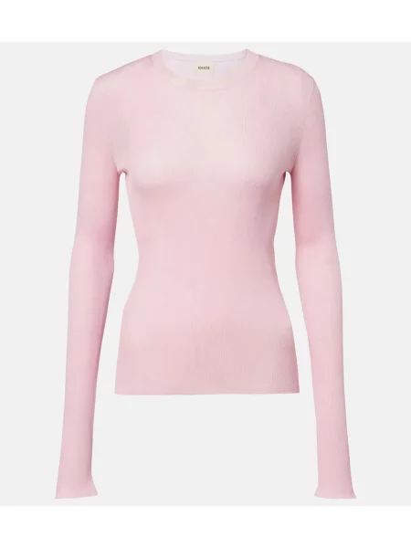 Pulover Khaite de mătase roz