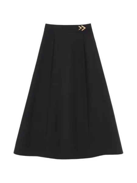Fustă midi Valentino Garavani din crep negru