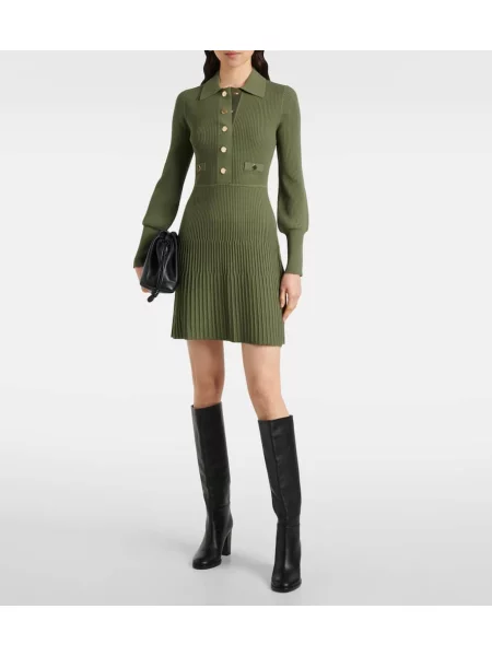 Rochie Veronica Beard tricotate de costum verde