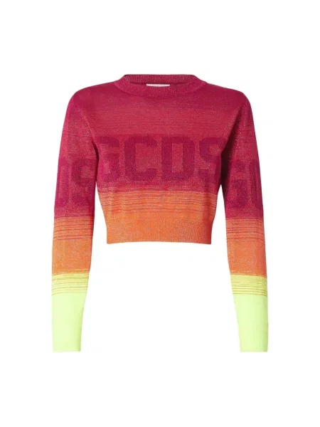 Sweter Gcds z krótkim rękawem różowy
