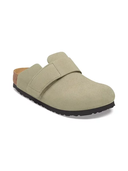Klapki Birkenstock skórzane zielone