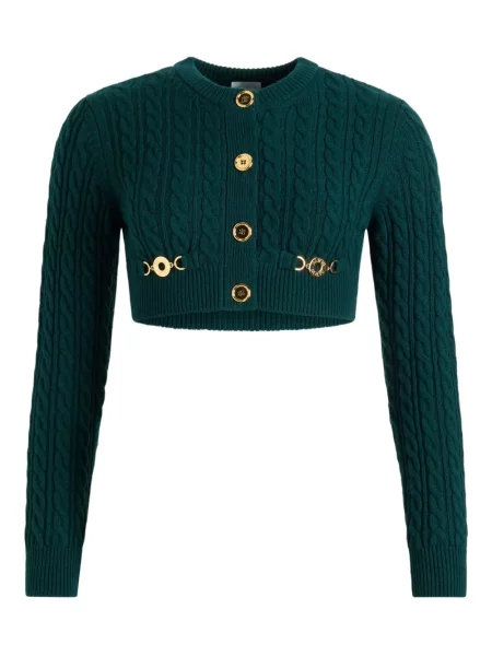 Cardigan Patou tricotate verde