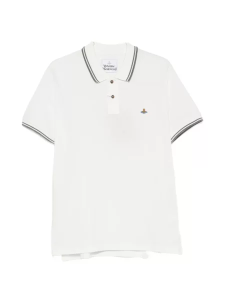 Tricou polo Vivienne Westwood cu broderie clasic alb