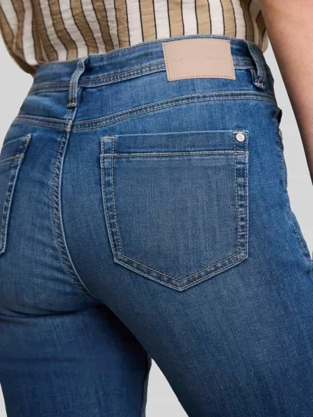 Jeansy o kroju tapered fit z mieszanki bawełny model MAYA' Tom Tailor niebieski