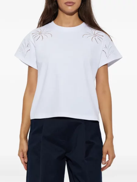 Tricou Rag & Bone ajurat alb