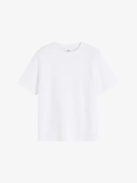 T-shirt z grubej bawełny organicznej biała