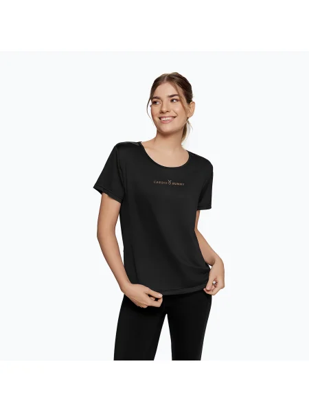 Tricou de antrenament pentru femei Cardio Bunny Fog negru