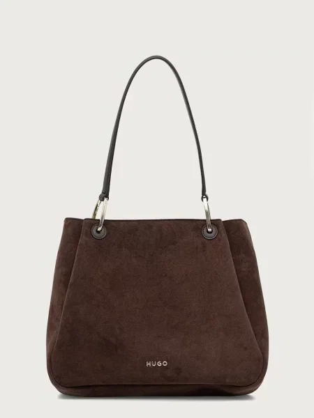 Geantă shopper Hugo din piele maro
