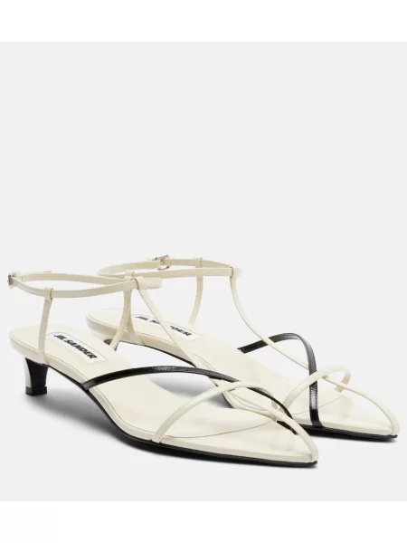 Sandale Jil Sander din piele alb
