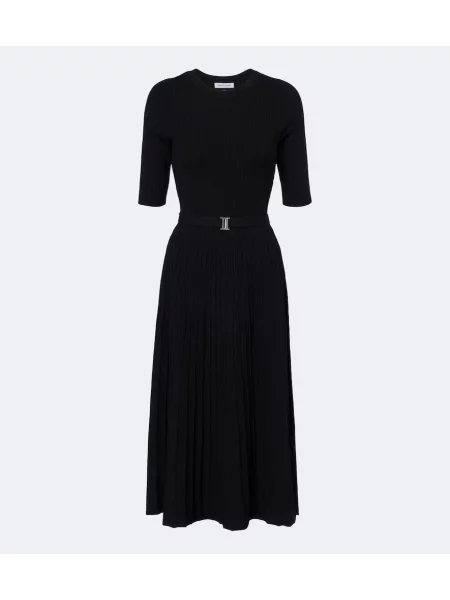 Cu centură rochie midi Veronica Beard tricotate negru
