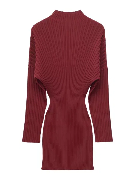& Other Stories Rochie tricotat roşu închis
