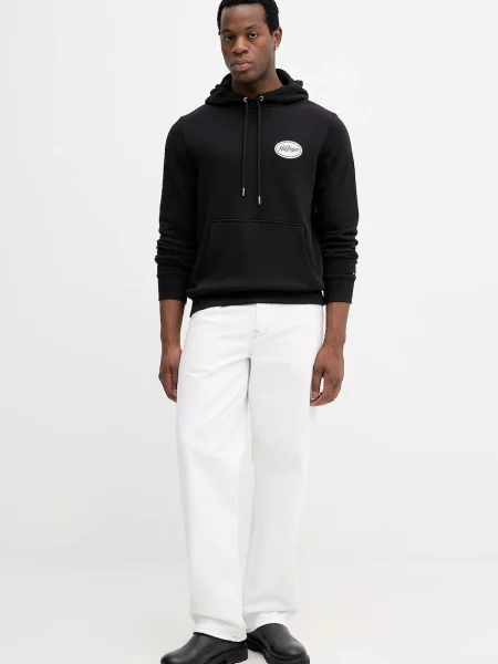 Tommy Hilfiger bluza z kapturem z nadrukiem czarny