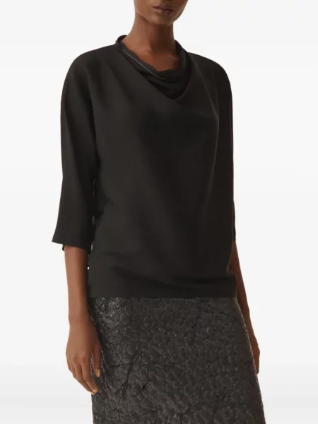 Satynowa bluzka Fabiana Filippi czarna