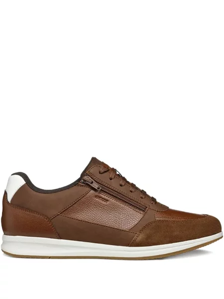 Sneakerși Geox din piele maro